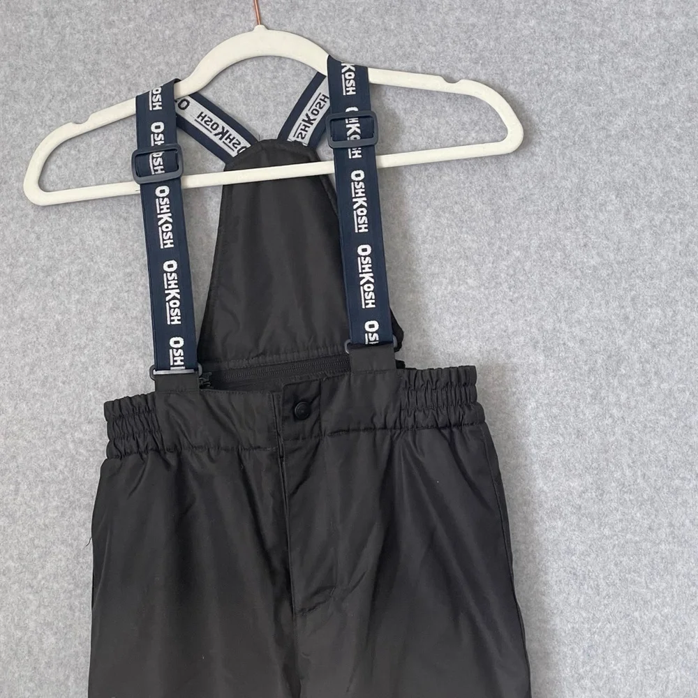OshKosh B'gosh Black Snow Bibs Size 7 Ski Pants
